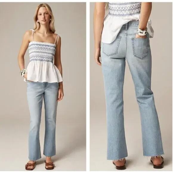 J. CREW Tall 9" Demi-Boot Crop Jean Ashland Wash Sz 31 $138 {3K24} - Picture 1 of 6